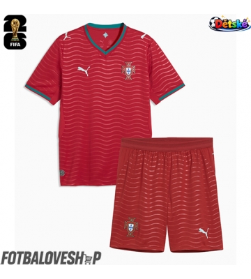 Portugalsko Dětské Domácí Dres MS 2026 Krátký Rukáv (+ trenýrky)